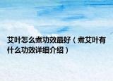 艾葉怎么煮功效最好（煮艾葉有什么功效詳細介紹）