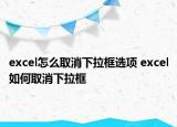 excel怎么取消下拉框選項(xiàng) excel如何取消下拉框