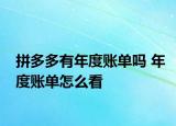 拼多多有年度賬單嗎 年度賬單怎么看