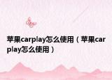 蘋果carplay怎么使用（蘋果carplay怎么使用）