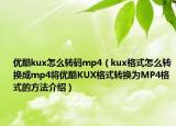 優(yōu)酷kux怎么轉(zhuǎn)碼mp4（kux格式怎么轉(zhuǎn)換成mp4將優(yōu)酷KUX格式轉(zhuǎn)換為MP4格式的方法介紹）