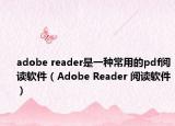 adobe reader是一種常用的pdf閱讀軟件（Adobe Reader 閱讀軟件）