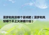 菠蘿和鳳梨哪個更減肥（菠蘿和鳳梨哪個不上火詳細(xì)介紹）