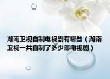 湖南衛(wèi)視自制電視劇有哪些（湖南衛(wèi)視一共自制了多少部電視劇）