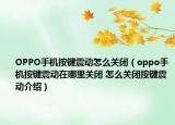 OPPO手機按鍵震動怎么關閉（oppo手機按鍵震動在哪里關閉 怎么關閉按鍵震動介紹）