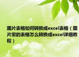 圖片表格如何轉換成excel表格（圖片里的表格怎么轉換成excel詳細教程）