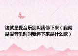 這就是愛(ài)音樂(lè)別叫我停下來(lái)（我就是愛(ài)音樂(lè)別叫我停下來(lái)是什么歌）