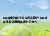 excel中的表格怎么回車換行 excel表格怎么用回車換行的操作