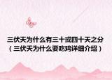 三伏天為什么有三十或四十天之分（三伏天為什么要吃雞詳細(xì)介紹）