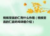 桃核里面的仁有什么作用（桃核里面的仁能吃嗎詳細(xì)介紹）