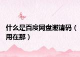 什么是百度網(wǎng)盤(pán)邀請(qǐng)碼（用在那）