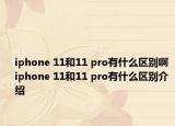 iphone 11和11 pro有什么區(qū)別啊 iphone 11和11 pro有什么區(qū)別介紹