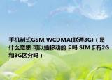 手機制式GSM,WCDMA(聯(lián)通3G)（是什么意思 可以插移動的卡嗎 SIM卡有2G和3G區(qū)分嗎）