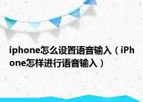 iphone怎么設(shè)置語(yǔ)音輸入（iPhone怎樣進(jìn)行語(yǔ)音輸入）