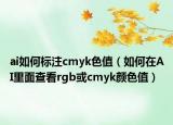 ai如何標注cmyk色值（如何在AI里面查看rgb或cmyk顏色值）