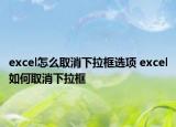 excel怎么取消下拉框選項(xiàng) excel如何取消下拉框