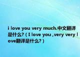 i love you very much.中文翻譯是什么?（I love you ,very very love翻譯是什么?）