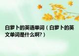 白蘿卜的英語單詞（白蘿卜的英文單詞是什么啊?）