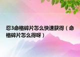忍3命格碎片怎么快速獲得（命格碎片怎么得呀）