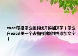excel表格怎么畫(huà)斜線并添加文字（怎么在excel里一個(gè)表格內(nèi)劃斜線并添加文字）