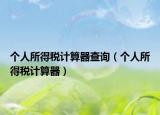 個人所得稅計算器查詢（個人所得稅計算器）