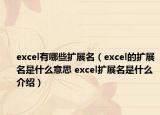 excel有哪些擴(kuò)展名（excel的擴(kuò)展名是什么意思 excel擴(kuò)展名是什么介紹）