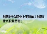 劍網(wǎng)3什么職業(yè)上手簡單（劍網(wǎng)3什么職業(yè)厲害）