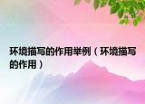 環(huán)境描寫的作用舉例（環(huán)境描寫的作用）