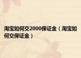 淘寶如何交2000保證金（淘寶如何交保證金）