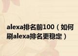 alexa排名前100（如何刷alexa排名更穩(wěn)定）