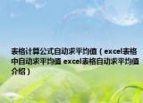 表格計算公式自動求平均值（excel表格中自動求平均值 excel表格自動求平均值介紹）