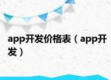 app開發(fā)價(jià)格表（app開發(fā)）