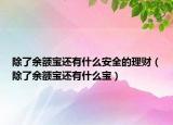 除了余額寶還有什么安全的理財（除了余額寶還有什么寶）