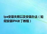 ipa安裝失敗以及安裝辦法（如何安裝IPA補(bǔ)丁教程）