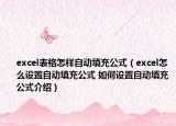 excel表格怎樣自動填充公式（excel怎么設(shè)置自動填充公式 如何設(shè)置自動填充公式介紹）