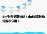 dnf劍帝覺醒技能（dnf劍宗被動(dòng)覺醒怎么用）