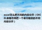 excel怎么把不同的內容分開（EXCEL表格怎樣把一個單元格里的不同內容分開）