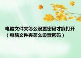 電腦文件夾怎么設(shè)置密碼才能打開(kāi)（電腦文件夾怎么設(shè)置密碼）