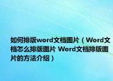 如何排版word文檔圖片（Word文檔怎么排版圖片 Word文檔排版圖片的方法介紹）