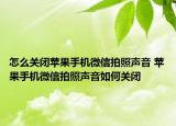 怎么關(guān)閉蘋果手機微信拍照聲音 蘋果手機微信拍照聲音如何關(guān)閉