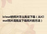 icloud的照片怎么批量下載（從iCloud照片流批量下載照片的方法）