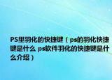 PS里羽化的快捷鍵（ps的羽化快捷鍵是什么 ps軟件羽化的快捷鍵是什么介紹）