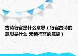 古詩行宮是什么意思（行宮古詩的意思是什么 元稹行宮的意思）