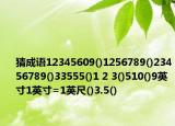 猜成語12345609()1256789()23456789()33555()1 2 3()510()9英寸1英寸=1英尺()3.5()