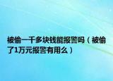 被偷一千多塊錢能報警嗎（被偷了1萬元報警有用么）