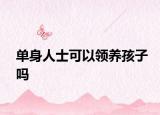 單身人士可以領(lǐng)養(yǎng)孩子嗎