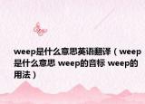 weep是什么意思英語翻譯（weep是什么意思 weep的音標 weep的用法）