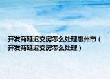 開發(fā)商延遲交房怎么處理惠州市（開發(fā)商延遲交房怎么處理）