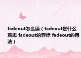 fadeout怎么讀（fadeout是什么意思 fadeout的音標(biāo) fadeout的用法）