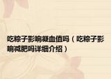 吃粽子影響凝血值嗎（吃粽子影響減肥嗎詳細(xì)介紹）